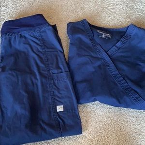 Butter soft Scrub Set Blue with Side Knit